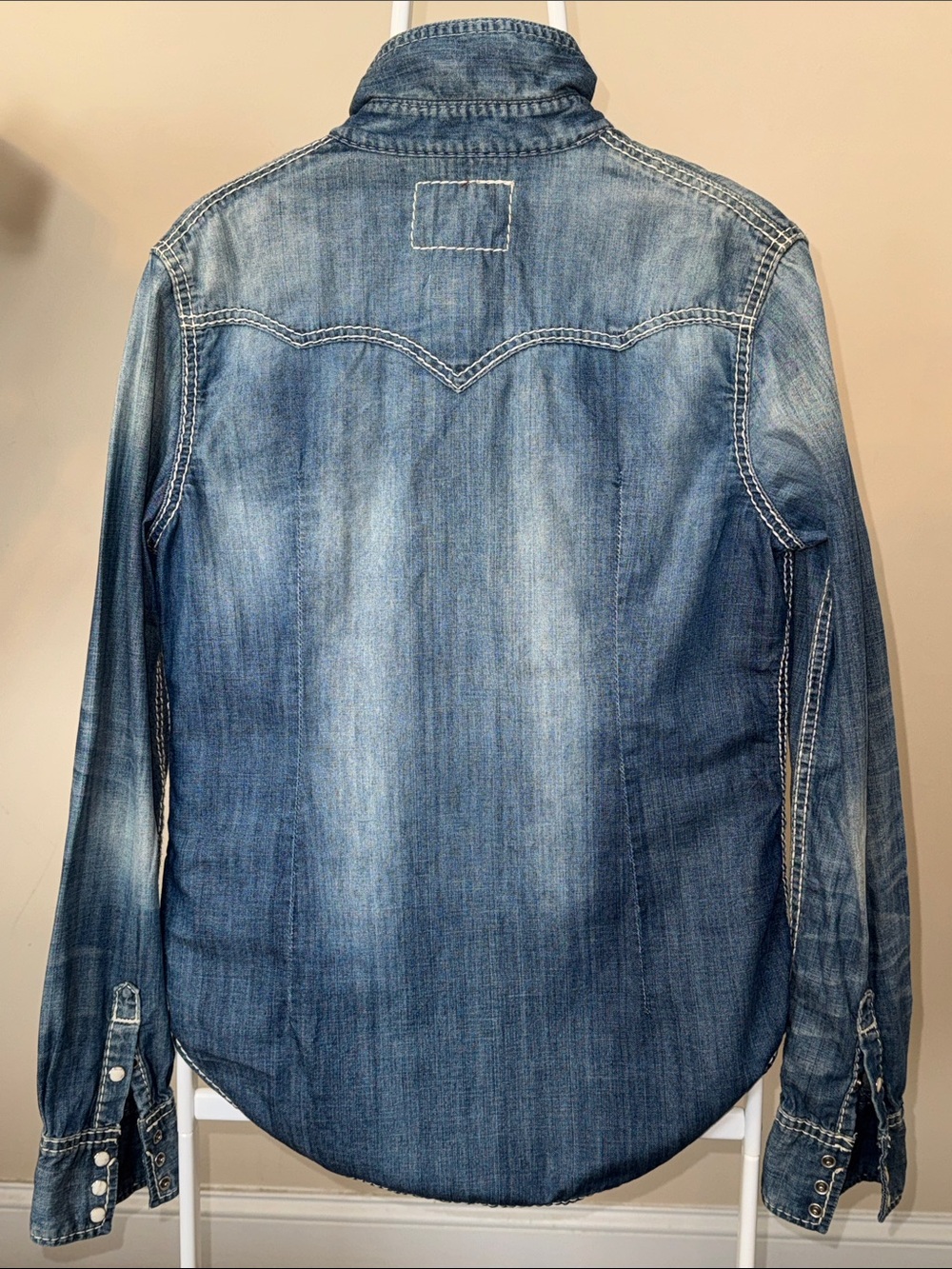 True Religion Women's Blue Denim Button-Down Shirt - Picture 5 of 10